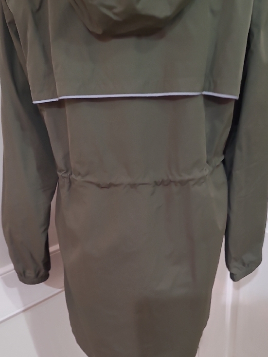 Avoogue Hooded Drawstring Rain Coat- Olive Green - Picture 7 of 9